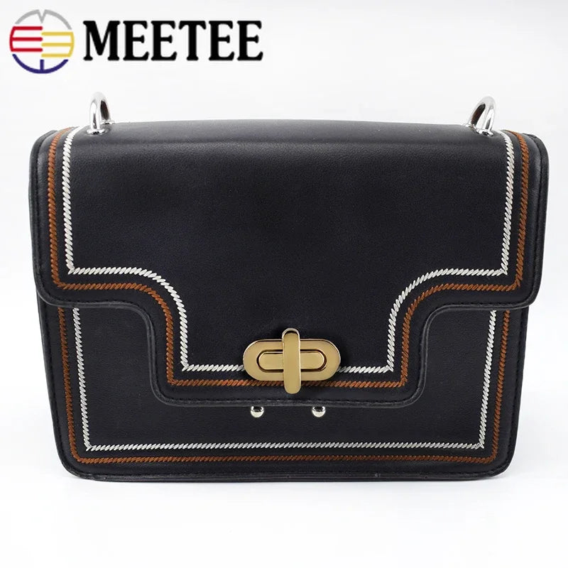 5/130pcs Meetee 42*18/34*16mm Bag Turn Twist Lock Buckles Metal Purse Handbag Decor Mortise Closure Clasp DIY Hardware Accessories