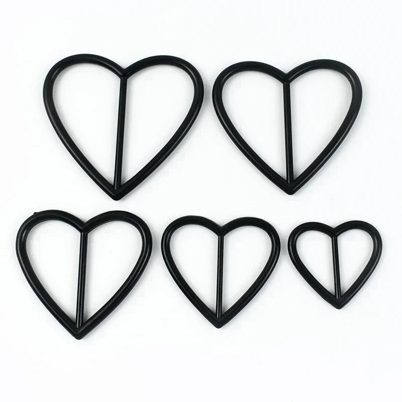 25/600Pcs 20-40mm Metal Buckles Clasp Heart Shape Adjust Roller Pin Buckle for Shoes Webbing Strap Bag Hanger Rings Accessories