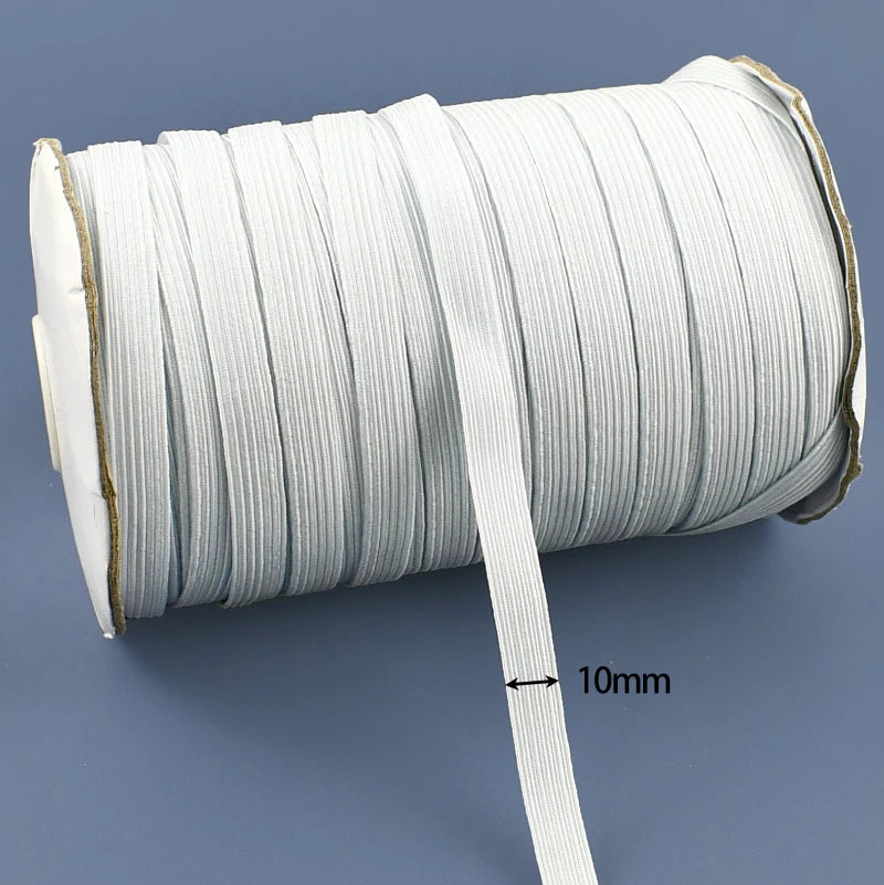 30/1000M Black White Sewing Elastic Band 3mm-50mm Garment Trousers Belt Rubber Bands Mask Strap Stretch Tape HairBand Bungee Cord