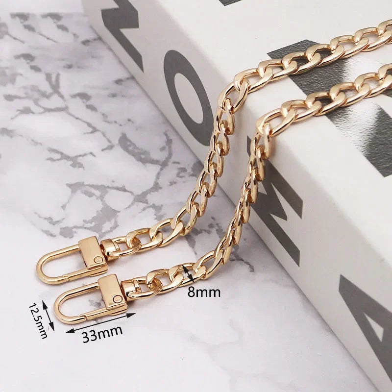 2/70Pcs Meetee 100/120cm Metal Purse Chains Bags Strap Replacement Shoulder Crossbody Bag Straps Wallet Handle DIY Handbags Hardware