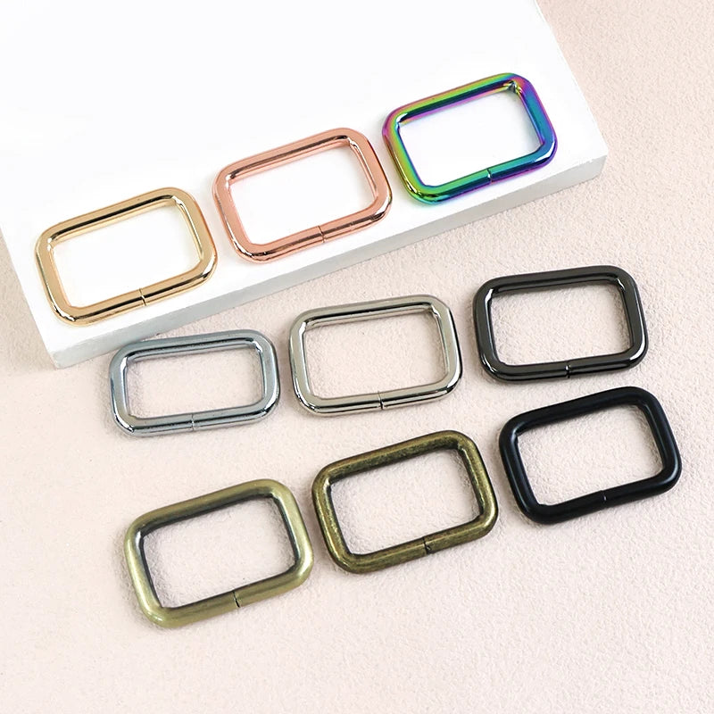 30/1000Pcs 13-50mm O D Ring Metal Buckles for Bag Strap Rectangle Rings Carabiner Clip Hook Webbing Belt Loop Crafts Accessories
