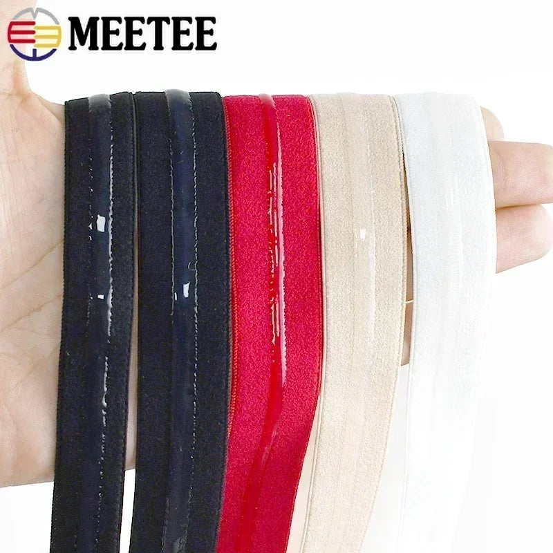 15/500M 8-25mm Silicone Elastic Bands for bra Underwear adhesive Rubber Band Garment Clothes Webbing Ribbon Sewing Accessory