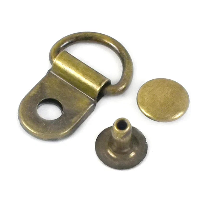 30/1000Sets Metal Side Clip Buckle 9x14mm Backpack Strap Connection Nail Hook Shoelace D Ring Rivet Fastener Buckles Supplies