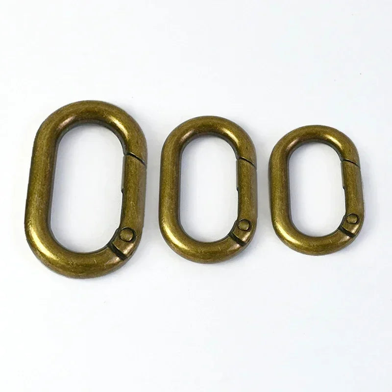 15/500Pcs Oval Spring O Ring Openable Trigger Clasp Clip Bag Strap Buckle Connect Keyring Pendant Keychain Snap Hook Carabiner