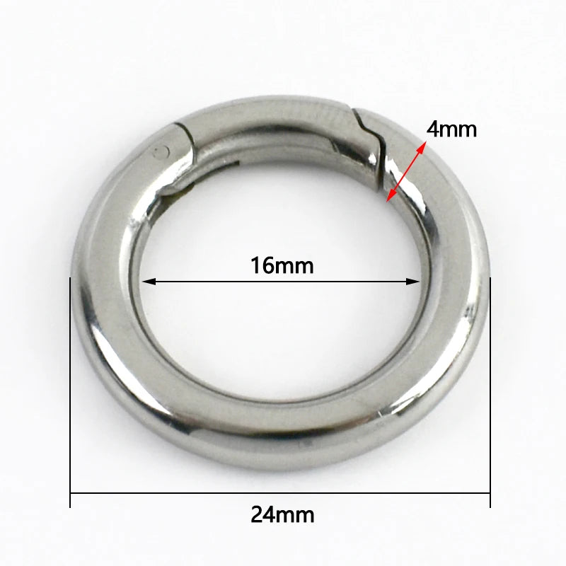 5/200Pcs 304 Stainless Steel Spring Buckle Openable O Ring Carabiner Bag Strap Snap Hook Pet Collar Clip Keychain DIY Accessories