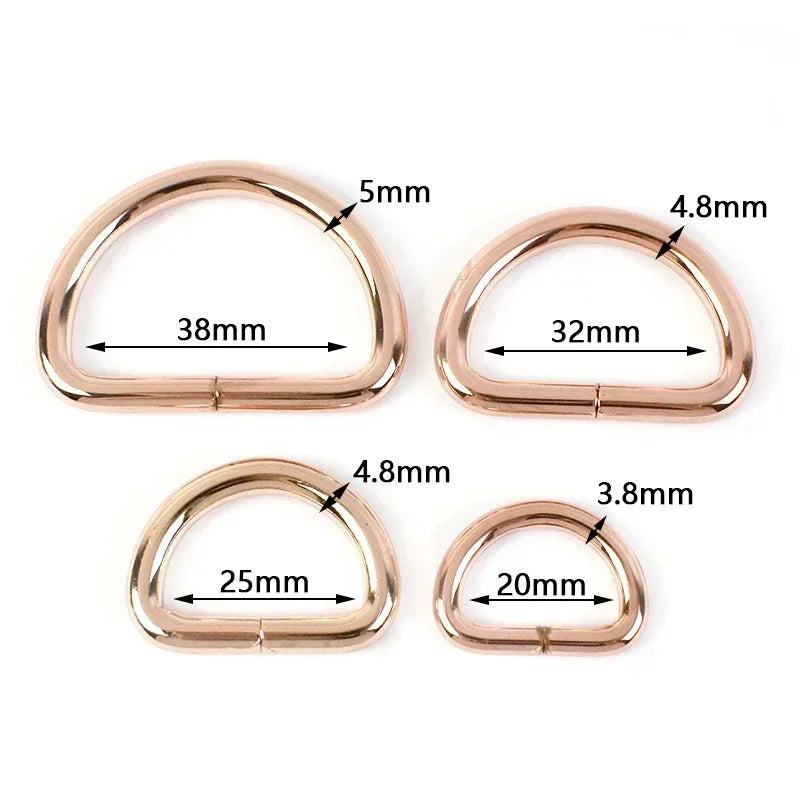 20/580Pcs RoseGold Bag Buckles Metal O D Ring Clip Clasp Tri Glide Slider Hook Backpack Belt Strap DIY Hardware Sewing Accessories