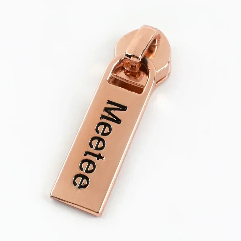 15-500Pcs 5# Rose Gold Zippers Sliders for Nylon Zip Tape Clothes Bag Sewing Zipper Replacement Puller Zips Repair Kit Accessories