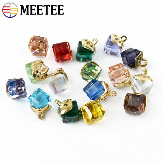 30/500pcs Meetee Colors Rhinestone Crystal Buttons Shirt Hair Accessory Jewelry Pendant Buckles DIY Clothing Sewing Accessories