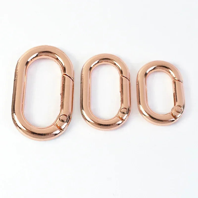 15/500Pcs Oval Spring O Ring Openable Trigger Clasp Clip Bag Strap Buckle Connect Keyring Pendant Keychain Snap Hook Carabiner