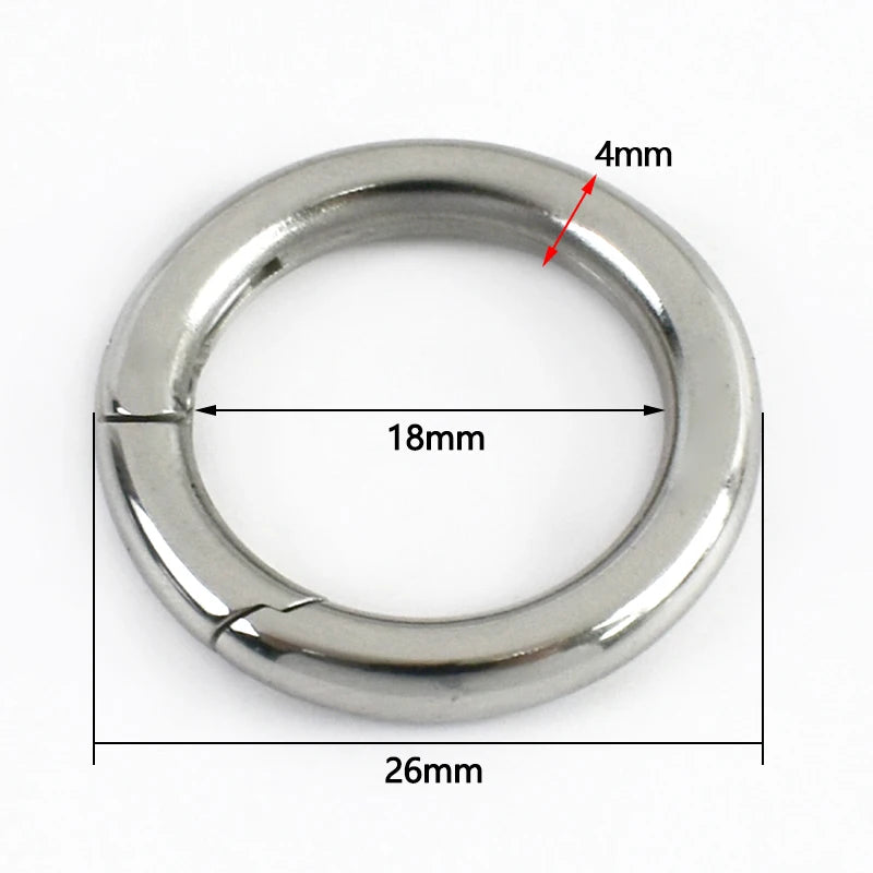 5/200Pcs 304 Stainless Steel Spring Buckle Openable O Ring Carabiner Bag Strap Snap Hook Pet Collar Clip Keychain DIY Accessories