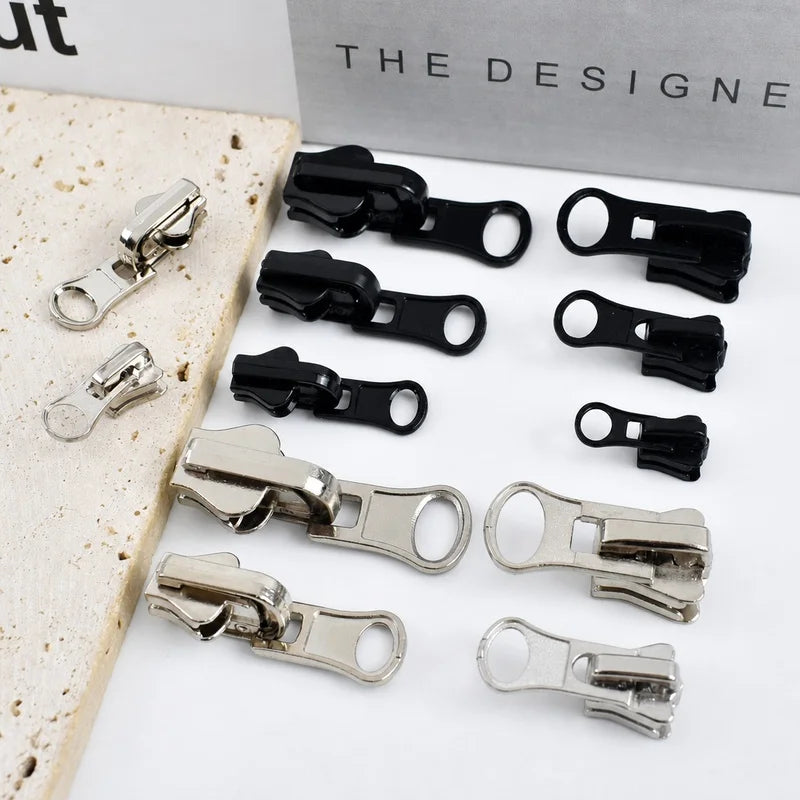 30/1000Pcs 3# 5# 8# Zipper Sliders for Resin Zip Reversible Double-sided Zippers Puller Head Garment Luggage Sew Zips Repair Kits
