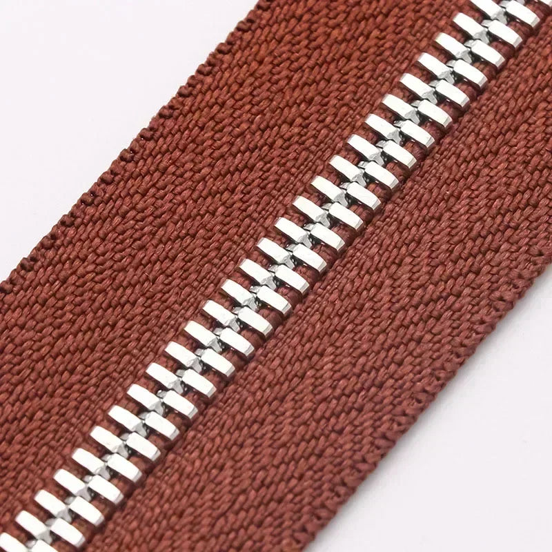 2/50Yards 5# Colorful Metal Zipper Gold/Sliver Teeth Double Pull Open-end Zips Tape Bag Garment Zip Repair Kit Sewing Accessory
