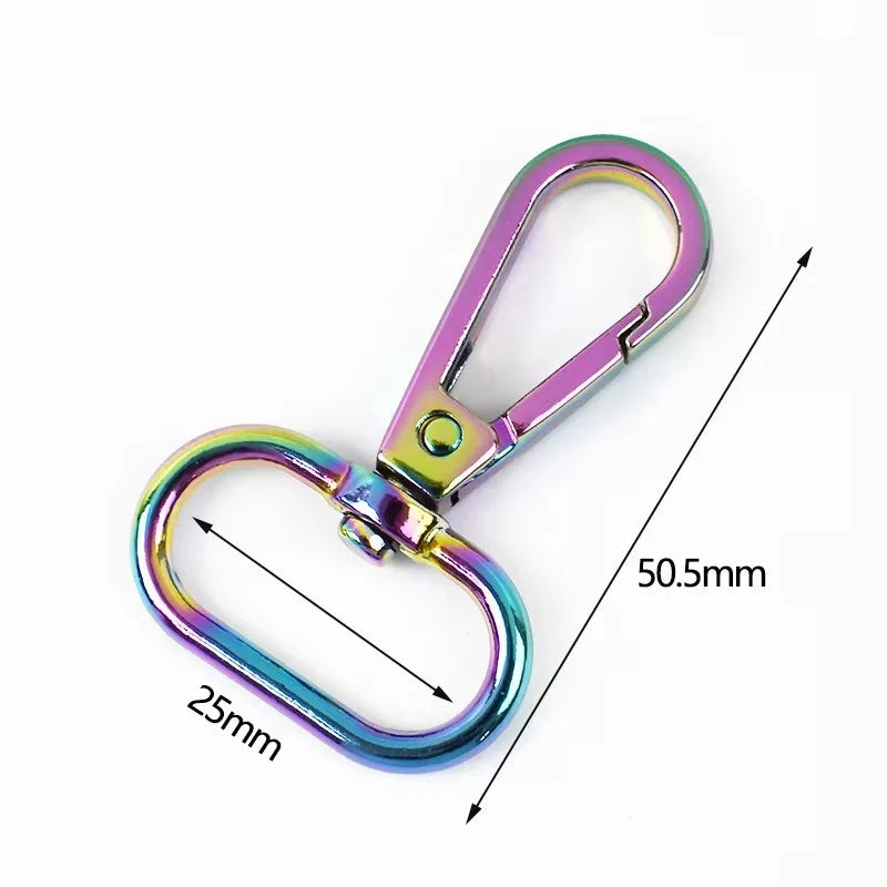 8/250Pcs Rainbow Metal Buckle Lobster Swivel Clasp Snap Hook for Bags Strap Carabiner Clips Keychain DIY Hardware Accessories