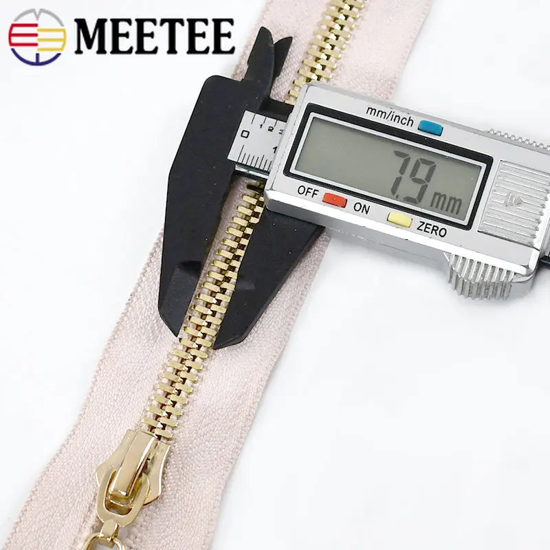 Meetee 1/20pcs 80/100/120cm 8# Double Sliders Zipper Metal Open-End Zips for Down Jacket Coat Repair Parts Zippers DIY Sewing Zip