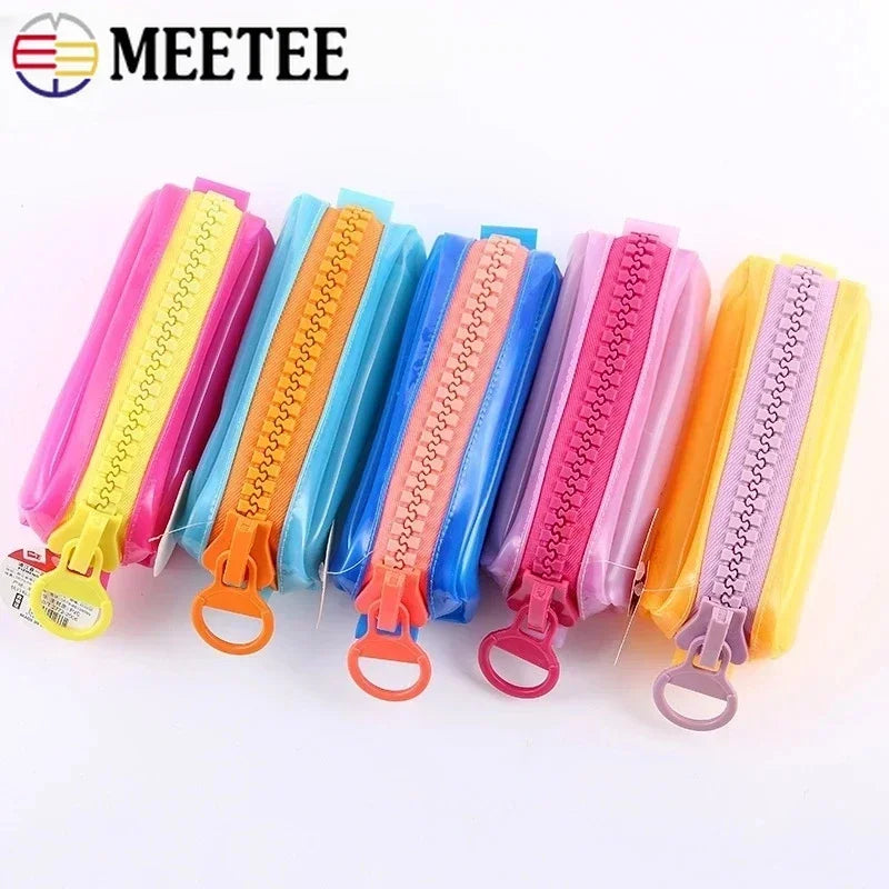 5/120Pcs Meetee 25cm 20# Extra Large Resin Zipper No Endless Lock Pocket Zippers for Wallet Pencil Bags Zip Sewing DIY Accessories