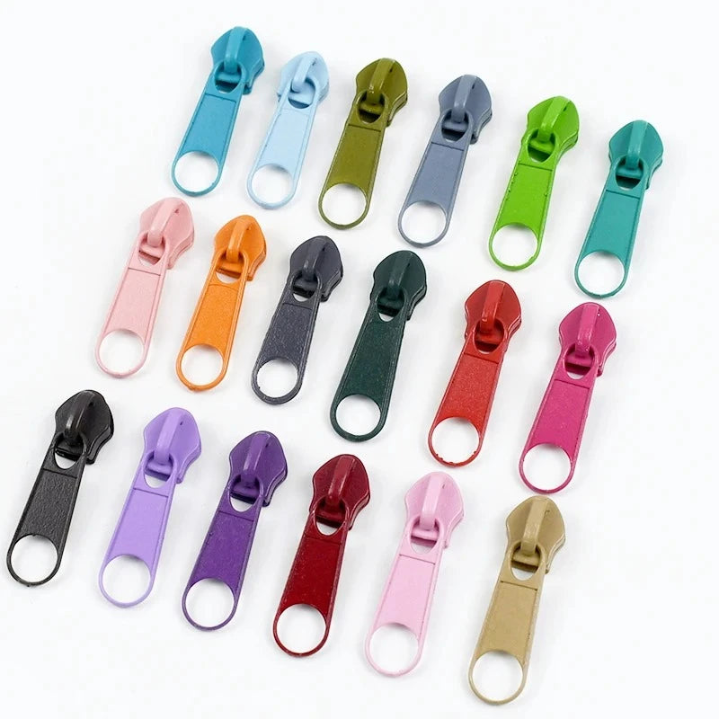 3# 5# Nylon Zipper Slider 30/1200Pcs Colorful Zip Pull Head Clothing Zippers Puller Backpack Closure Zips Sliders DIY Repair Kits
