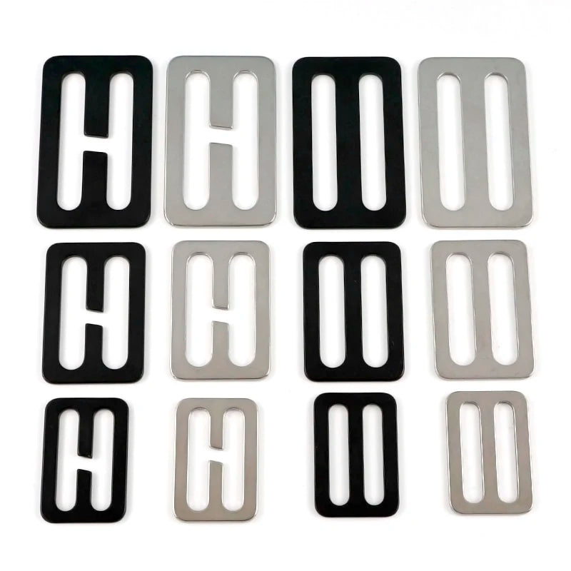 20/700Pcs 20-50mm StainlessSteel Tri-Glides Slider Buckles for Bag Strap Carabiner Clip Adjustable Ring Buckle Pet Collar Hardware