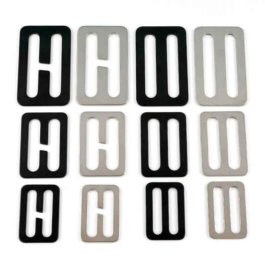 20/700Pcs 20-50mm StainlessSteel Tri-Glides Slider Buckles for Bag Strap Carabiner Clip Adjustable Ring Buckle Pet Collar Hardware