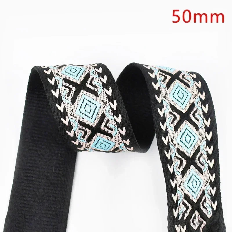 3/100Meters Meetee 38/50mm Jacquard Webbing Tape Bag Ribbon Strap Garment Sewing Decoration Ribbons Tapes Home Textile Accessory