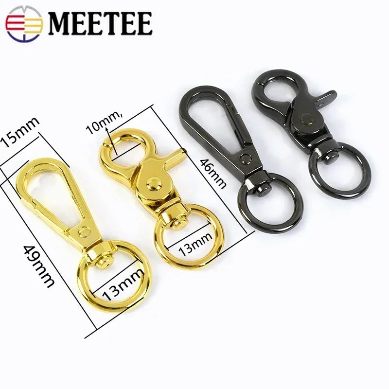 15/300Pcs Meetee 13mm Metal Bag Buckle Lobster Clasps Swivel Trigger Clip Snap Hooks Key Ring for Bags DIY Hardware Accessories