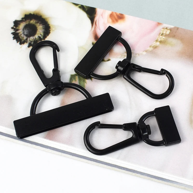 30/1000Pcs Metal Buckle 15-38mm Black Trigger Snap Hook Handbag Strap Tail Screw Carabiner Clip Clasp Lobster Clasps Repair Kits