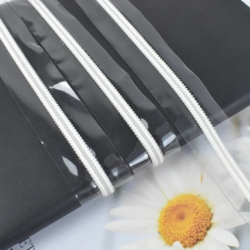 8/300M 5# Nylon Zippers Tapes PVC Transparent Coil Zipper for Sewing Raincoat Bag Decor Zip Repair Kit DIY Clothing Accessories