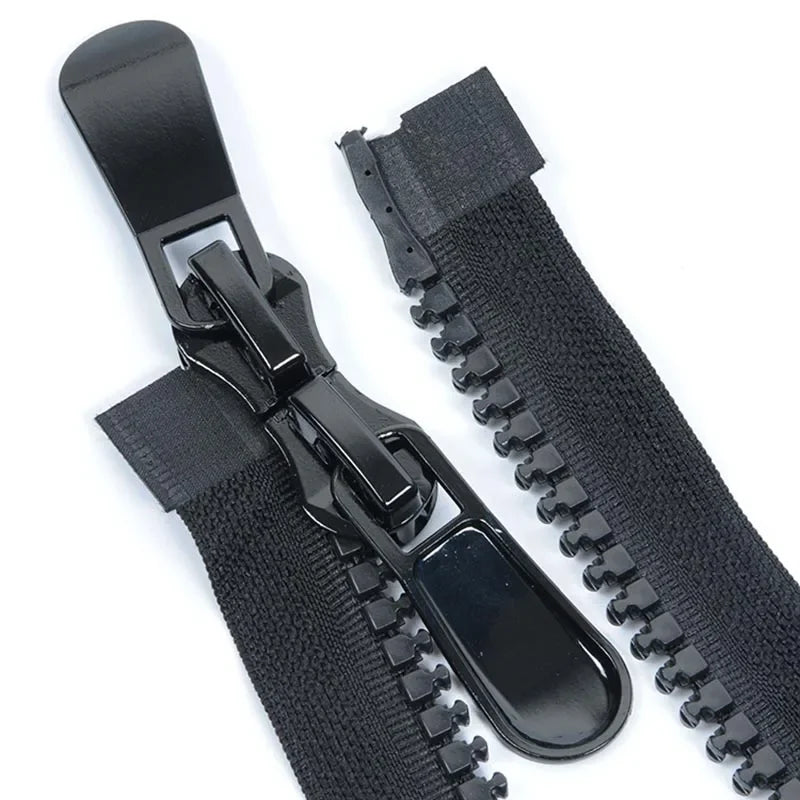 2/70Pcs Meetee 120cm 8# Resin Zippers Open End Double Slider Head Zip for Down Jacket Outdoor Backpack Tent Bag DIY Sewing Accessories