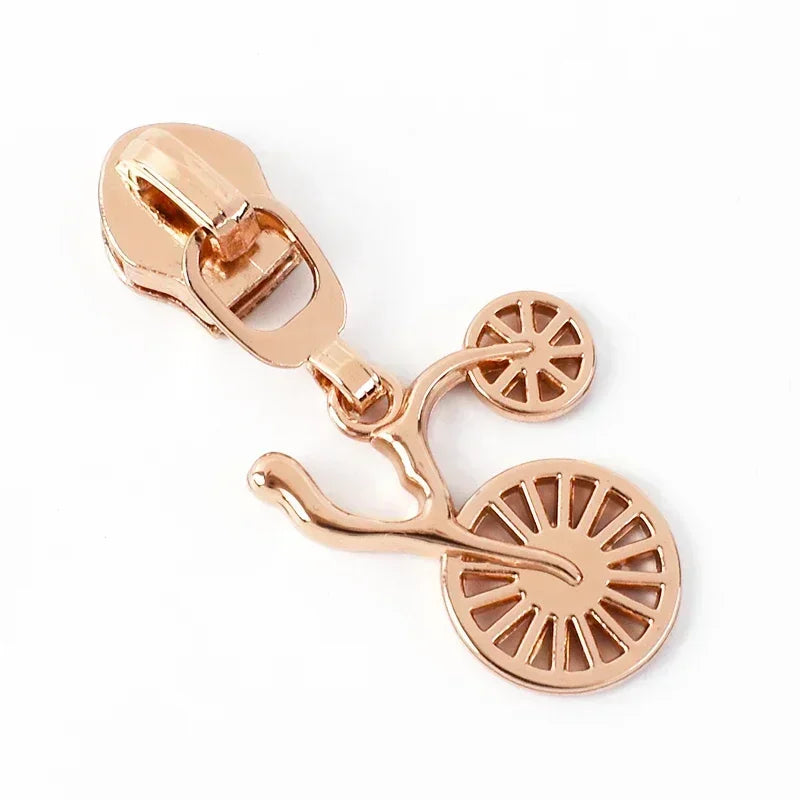 15-500Pcs 5# Rose Gold Zippers Sliders for Nylon Zip Tape Clothes Bag Sewing Zipper Replacement Puller Zips Repair Kit Accessories