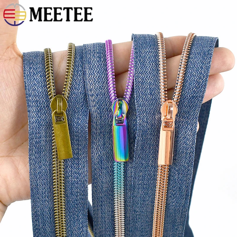 5/20M 5# Nylon Zippers for Sewing Bags By The Meter Plastic Zipper Tapes with Slider Decoration Zips Reapirt Kit DIY Accessories