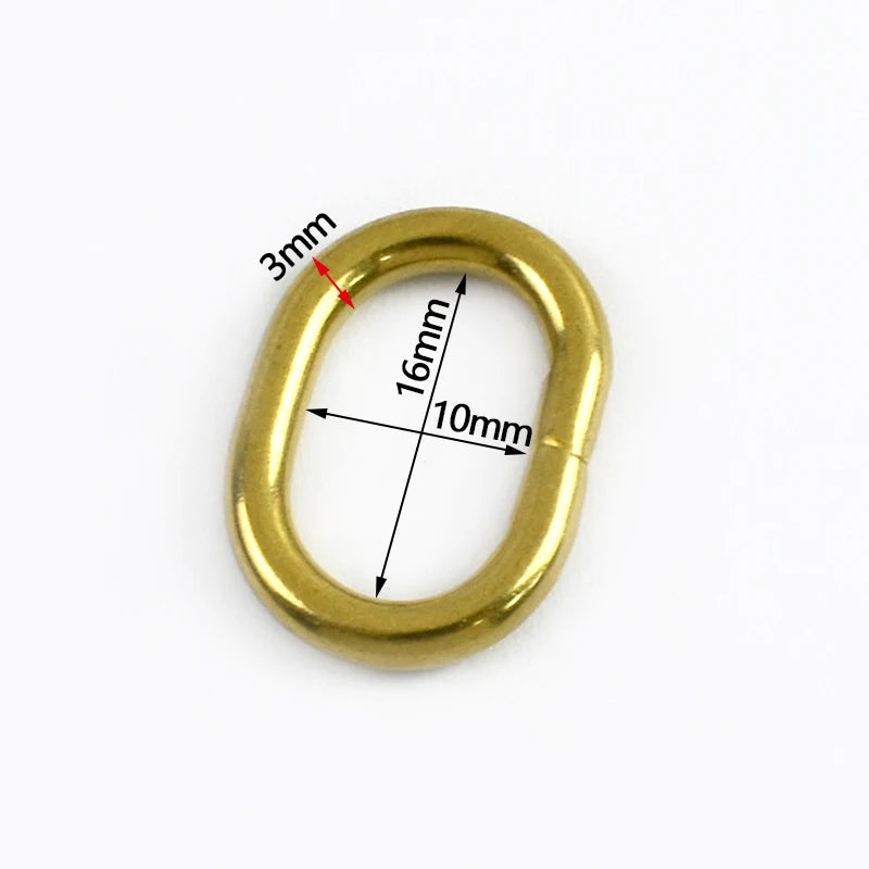 20/500Pcs Solid Brass O Ring Buckles for Bag Strap 16-24mm Keychain Clasp Dog Leash Pet Collar Loops DIY Hardware Accessories