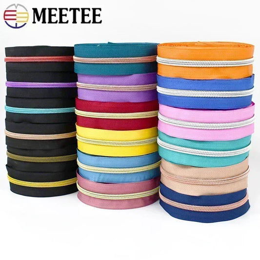 8/300M Sewing Zippers Tapes By The Meter Bag Shoes Nylon Coil Zipper Decorative Roll Bulk Zips Repair Kit DIY Accessories