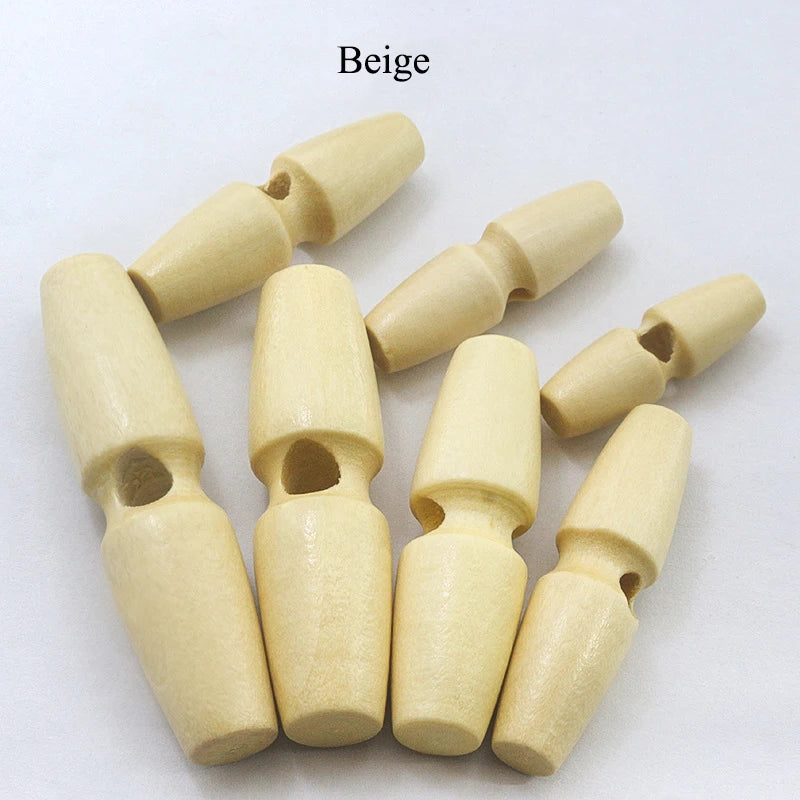 30/1000pcs Natural Wood Single Hole Buckle Overcoat Wooden Buttons for Tent Rope Buckles DIY Garment Sewing Accessories