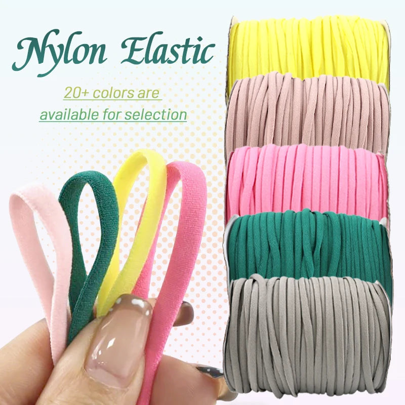 20/600M 3/5mm Elastic Rope Garment Round Rubber Ribbons Invisible Bra Loom Bands Hat Elasticity Ear Ropes Hairband Bungee Cord