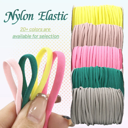 20/600M 3/5mm Elastic Rope Garment Round Rubber Ribbons Invisible Bra Loom Bands Hat Elasticity Ear Ropes Hairband Bungee Cord
