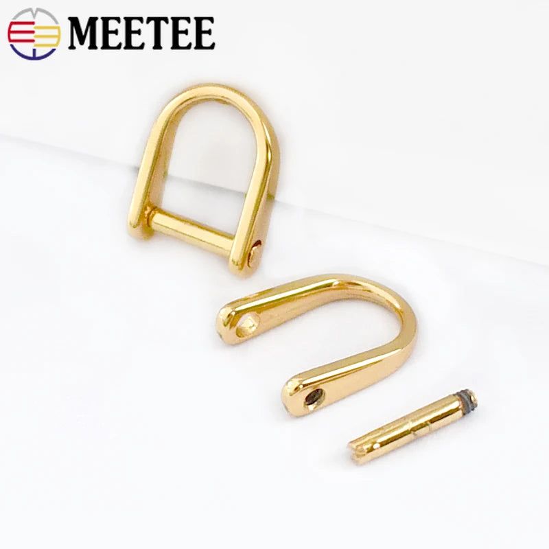 20/600pcs Meetee 8mm O D Ring Buckles Bag Belt Webbing Clothes Hanger Horseshoe Detachable Loop Buckle DIY Hardware Accessories