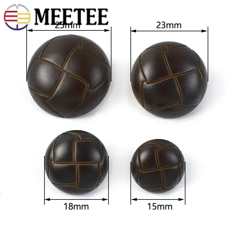 30/1000Pcs Imitation Leather Buttons Retro Round Plastic Button for Coat Jacket Windbreaker DIY Clothing Sewing Accessories