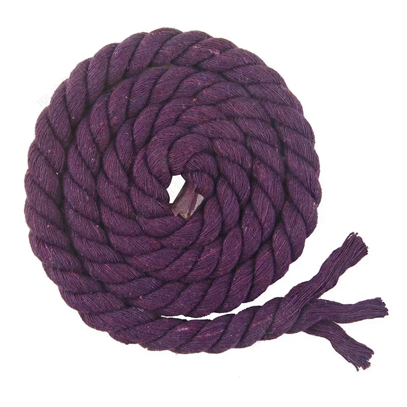 5/150Meters 5/8/10/12/20mm Colored Cotton Rope 3 Shares Twisted Cord Decoration Macrame Ropes for Bag Braided Cords Sewing Accessory