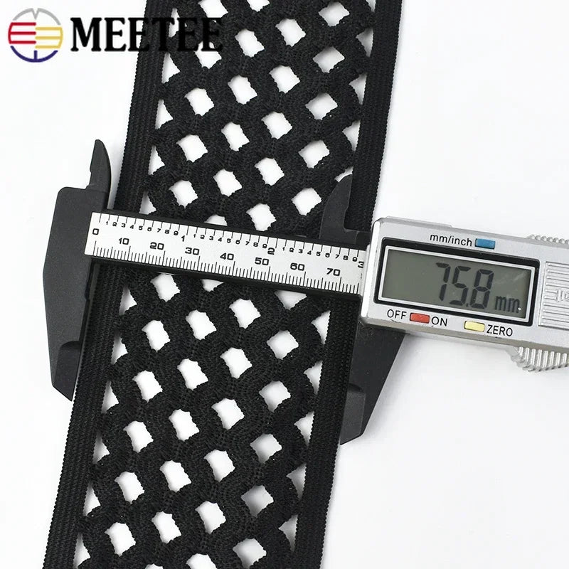 5/200M 75mm Mesh Elastic Band Soft Waistband Nylon Stretch Rubber Bands for Pants Skirt Belt DIY Clothes Sewing Accessories