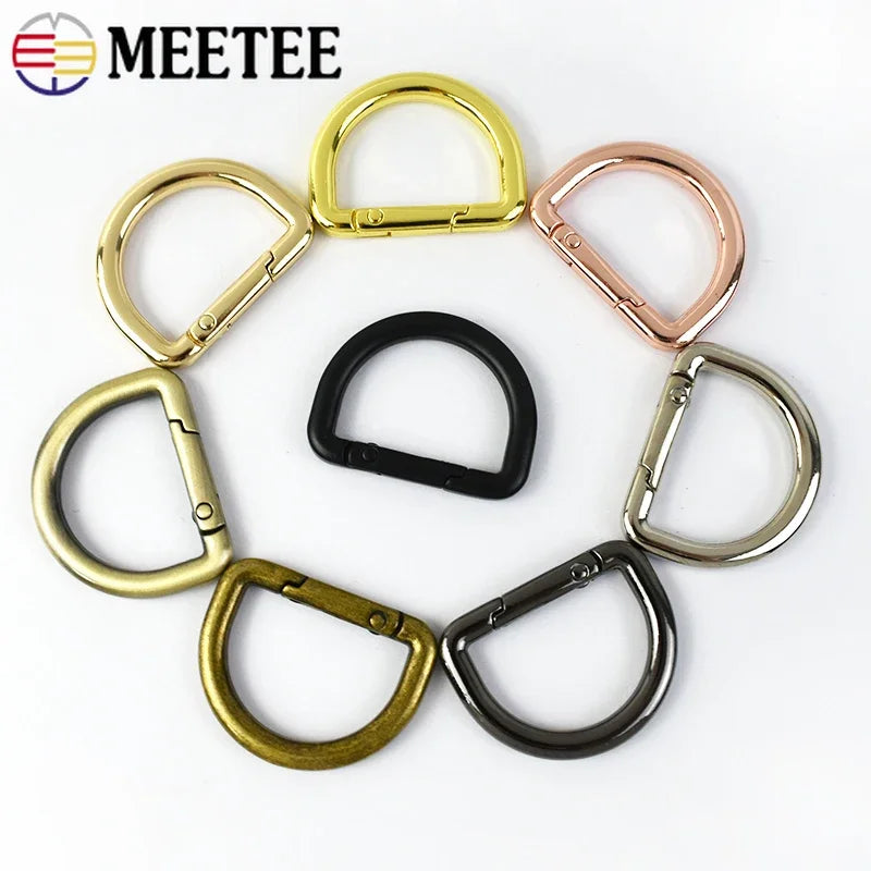 20/500Pcs D Rings Spring Keychain Hooks Carabiner Clip Snap Hook Keyring Buckle for Bag Backpack Strap Hardware Accessories
