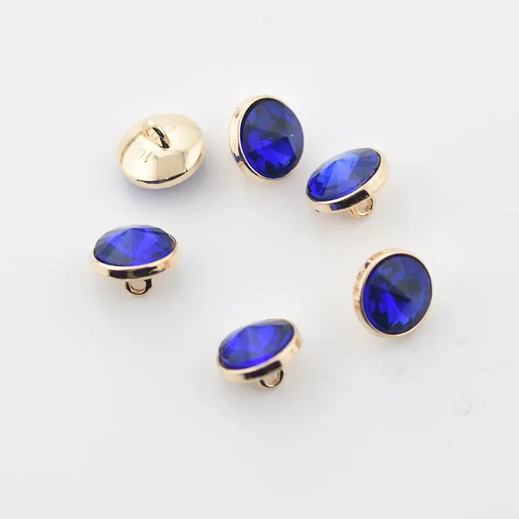 Meetee 30/1000pcs 10mm Metal Shank Buttons Rhinestones Shirt Button DIY Costume Decoration Buckle Sewing Scrapbooking Material
