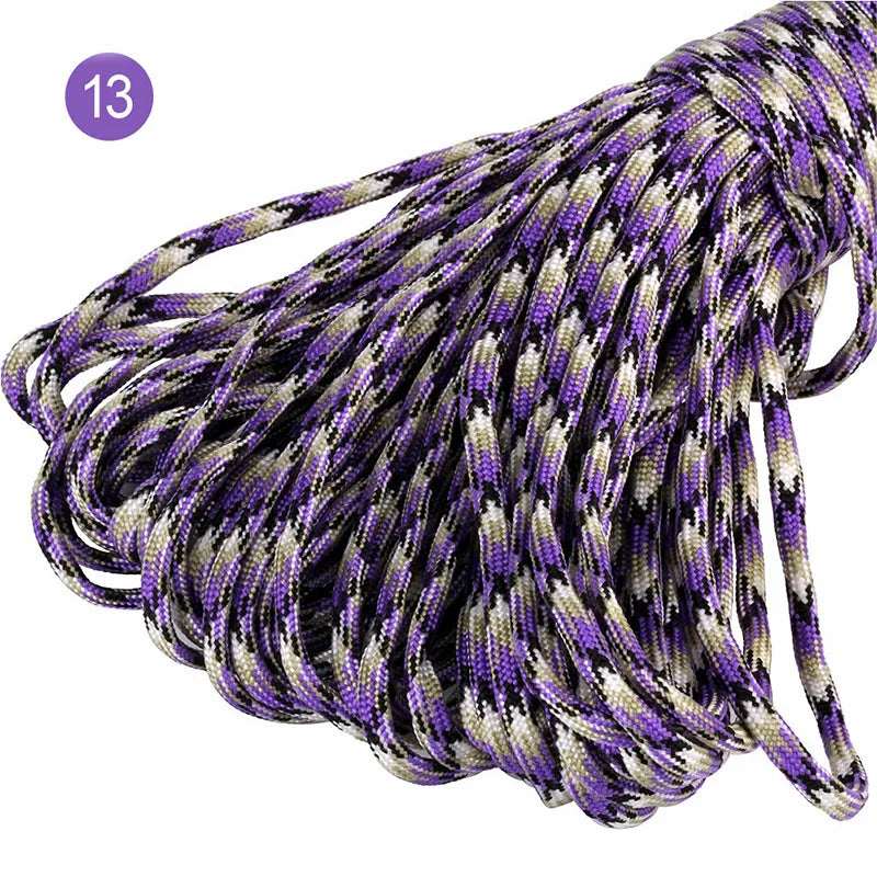 25/1000Meters 5mm 7 Core Paracord Rope Outdoor Camping Tent Lanyard Cord Bag Sewing Climbing Ropes DIY Craft Accessories
