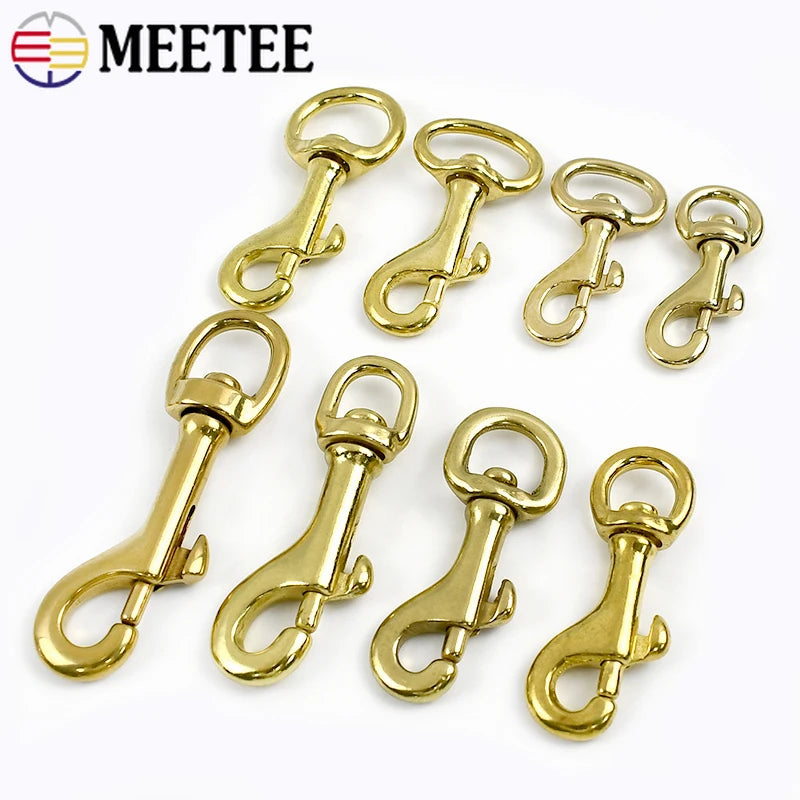 5/150Pcs Meetee 10-30mm Solid Brass Swivel Lobster Clasp Bag Strap Buckle Trigger Clip Snap Hook Dog Collar Keychain Accessories