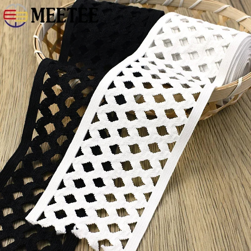 5/200M 75mm Mesh Elastic Band Soft Waistband Nylon Stretch Rubber Bands for Pants Skirt Belt DIY Clothes Sewing Accessories