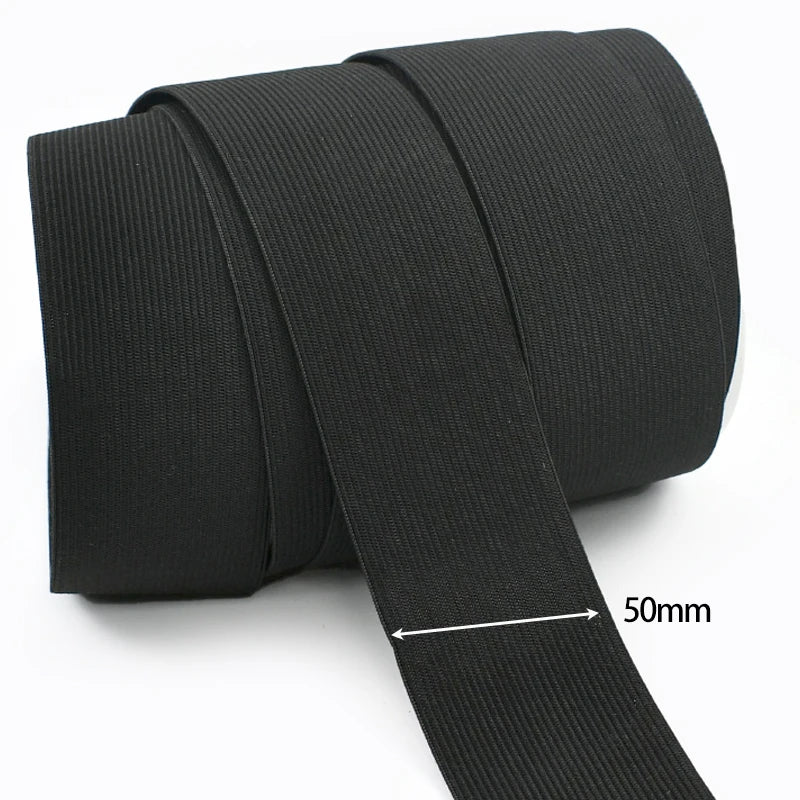 30/1000M Black White Sewing Elastic Band 3mm-50mm Garment Trousers Belt Rubber Bands Mask Strap Stretch Tape HairBand Bungee Cord