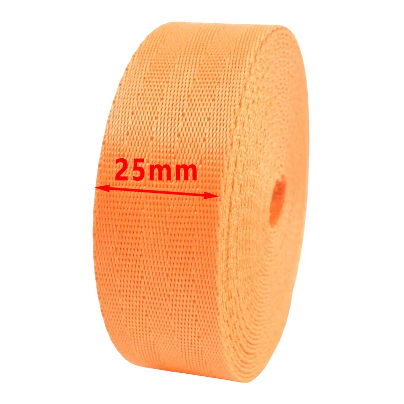 8/200Yards 25/38mm 1mm Thick Webbing Nylon Canvas Webbings Ribbon for Backpack Strap Belt Sling Tape Sewing Bia Binding Supplies