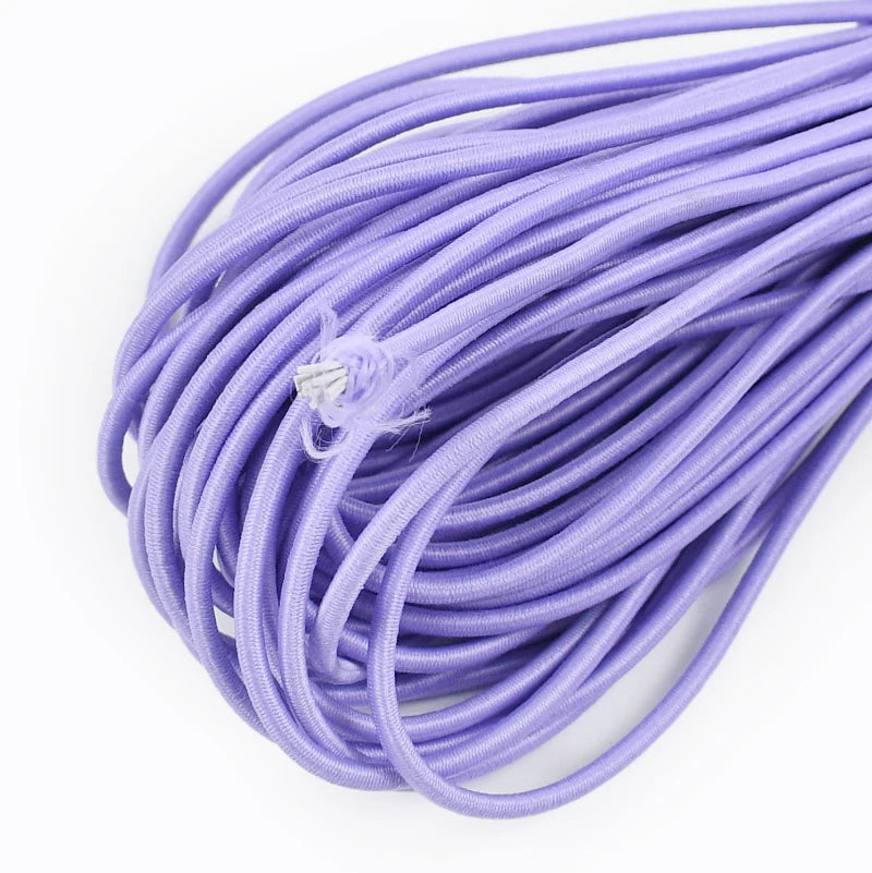 50/100Meters Color 2.5mm Round Elastic Ropes high elasticity rope HairBand Clothes Pants Rubber Band DIY Sewing Accessories