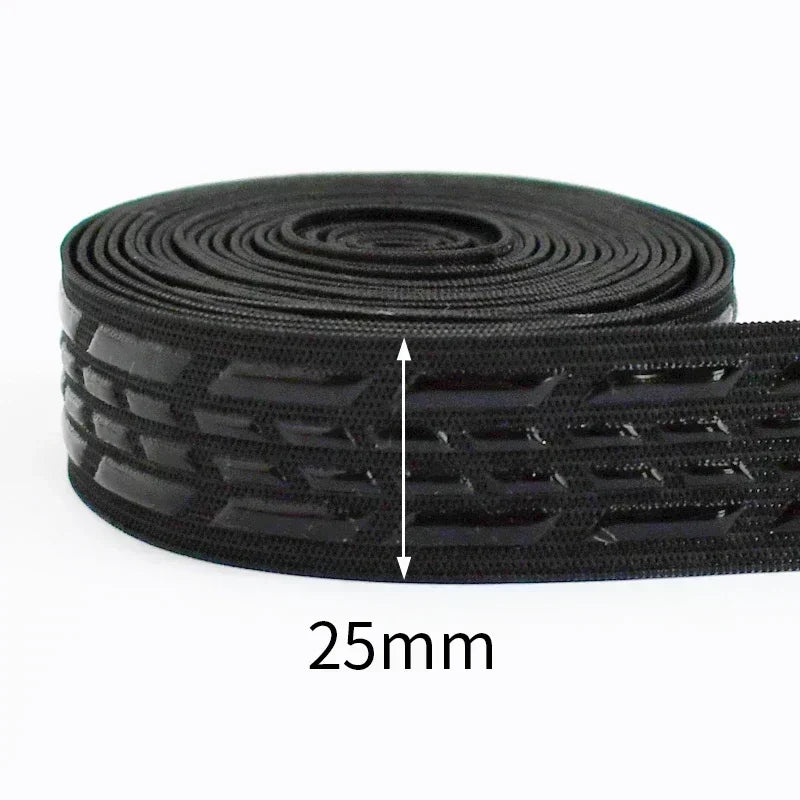 8/210M Meetee Black Silicone Elastic Bands Underwear Non-slip Rubber Tapes Waistband Belt Stretch Ribbon DIY Sewing Accessories