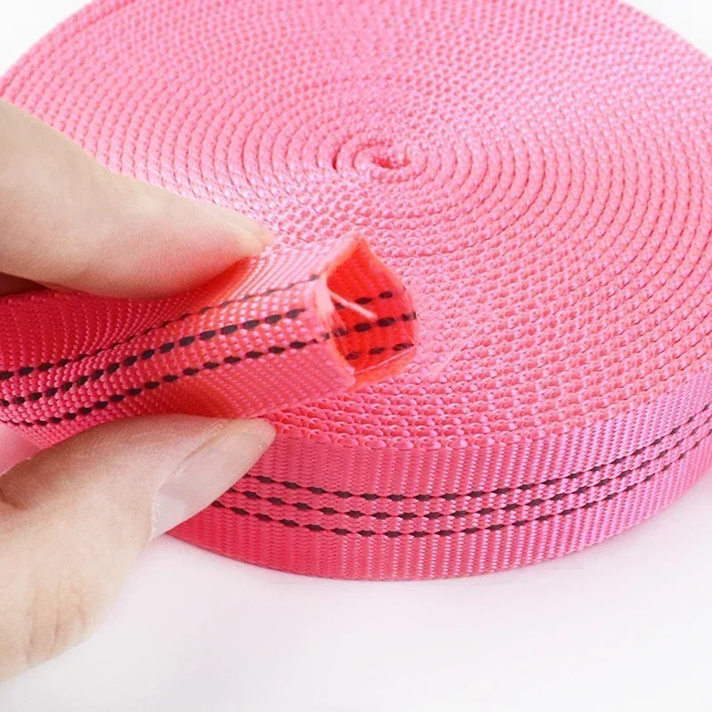 5/200Meters 25mm Nylon Tubular Webbing Tape for Sewing Bag Strap Double-layer Ribbon Backpack Belt Reflective Band DIY Accessories