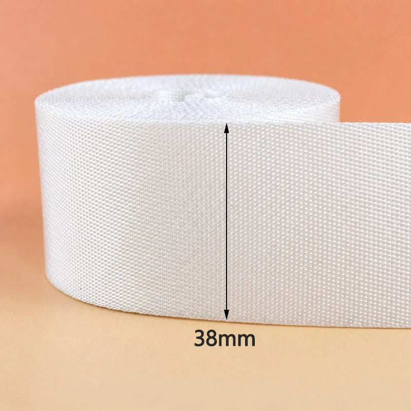 8/200Meters White Nylon Webbing 20-50mm Bag Shoulder Strap Tape Clothes Decorative Sewing Ribbon Bias Binding Accessories