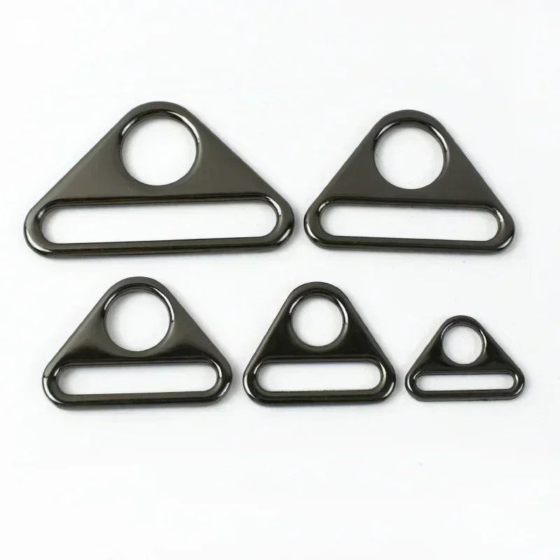 25/600Pcs 20-50mm Metal Buckles Triangle Adjust Belt Buckle Bag Strap Webbing Carabiner Clasp Bikini Metalic Ring Hardware Accessory